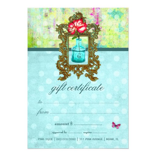 GC Greenhouse Chic Gift Certificate Personalized Invitation
