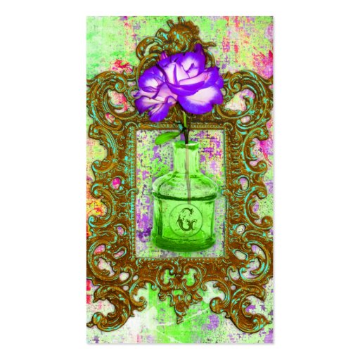 GC | Greenhouse Chic Lime Purple Business Card Templates