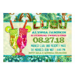 GC Hawaiian Cocktails Aqua Seaweed Custom Invite