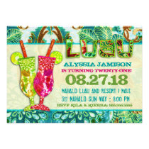 GC Hawaiian Cocktails Aqua Seaweed invitations