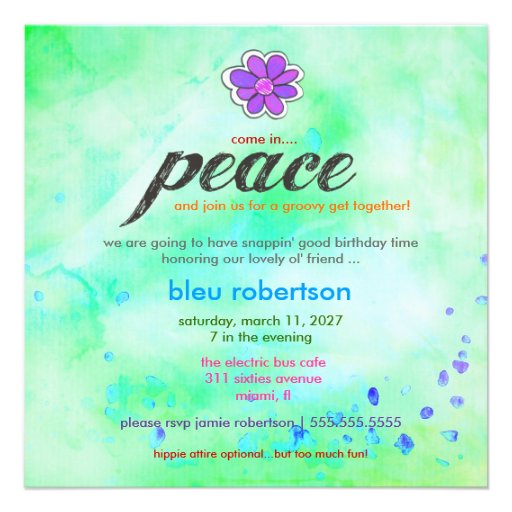 GC | Hippy Tie Dye Invite Blue