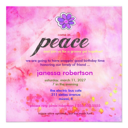 GC | Hippy Tie Dye Invite Pink