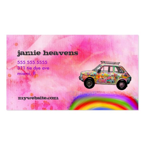 GC | Hippy Tie Dye Pink Business Cards (back side)