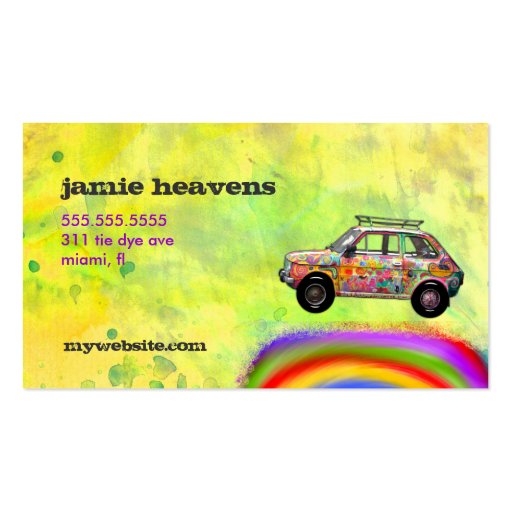 GC | Hippy Tie Dye Yellow Business Cards (back side)