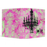 GC | Jolie Chandelier Lime Pink Damask 3 Ring Binder