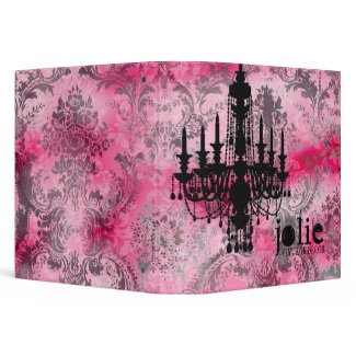 GC | Jolie Chandelier Pink Gray Damask binder