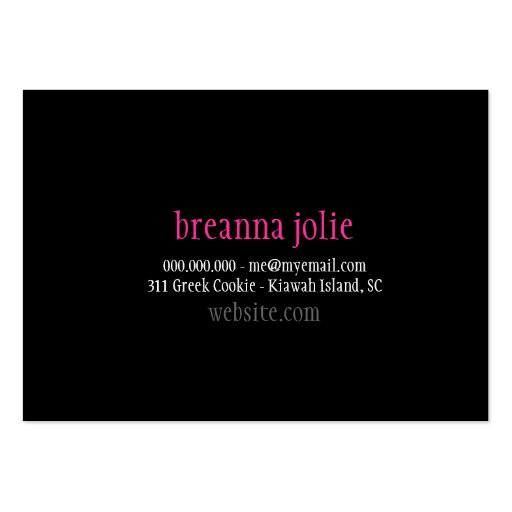 GC | Jolie Chandelier Pink Gray Damask Business Card (back side)