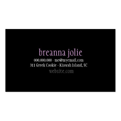 GC | Jolie Chandelier Pink Gray Damask Business Cards (back side)