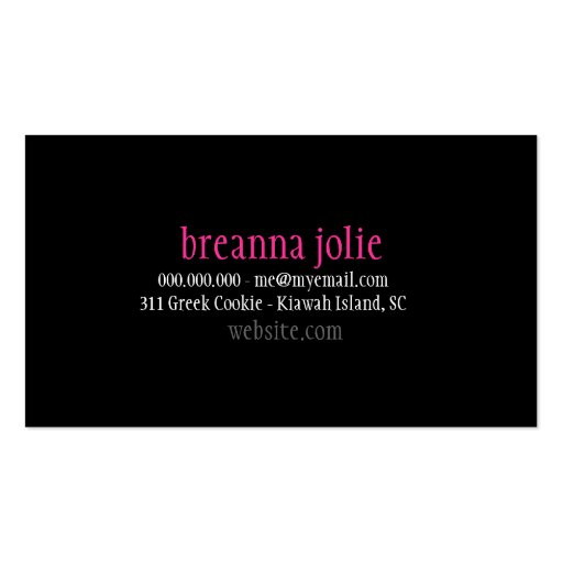 GC | Jolie Chandelier Pink Gray Damask Business Card Templates (back side)