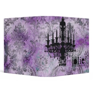 GC | Jolie Chandelier Purple Gray Damask binder