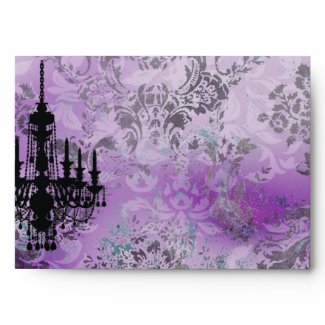 GC | Jolie Chandelier Purple Gray Damask envelope