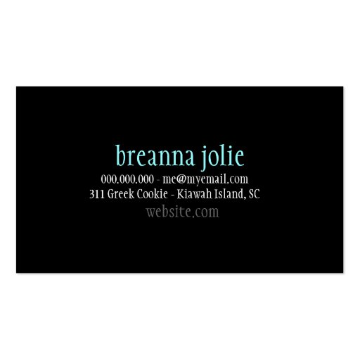 GC | Jolie Chandelier Turquoise  Grey Damask Business Card (back side)