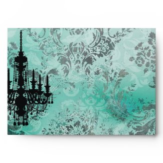 GC | Jolie Chandelier Turquoise Grey Damask envelope