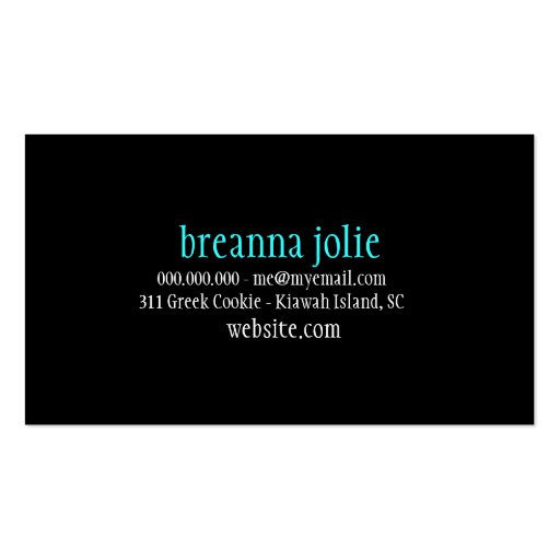 GC | Jolie Chandelier Turquoise Purple Damask Business Card Template (back side)