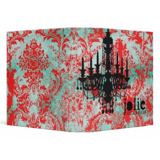 GC | Jolie Chandelier Turquoise Red Damask binder