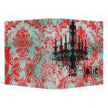 GC | Jolie Chandelier Turquoise Red Damask Vinyl Binder