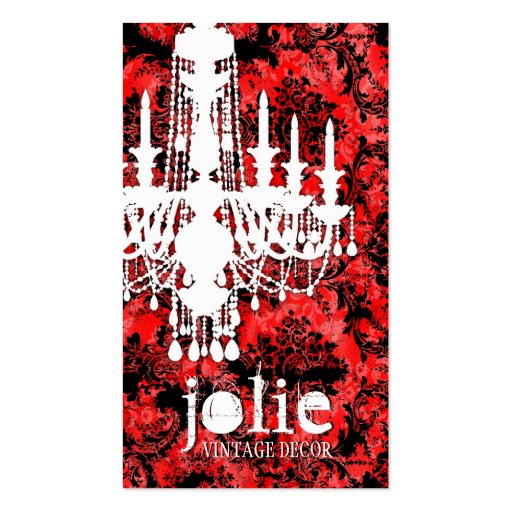 GC Jolie Red Liquorice Damask Business Card (front side)