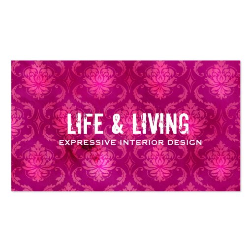 GC | Life & Living Damask Hot Pink Business Cards
