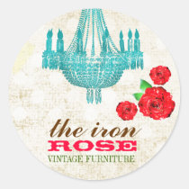 GC Lime Vintage Rose Dots Business Card stickers