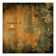 GC | Lusciously Rustic w/flower | Golden Metallic Custom Invitation
