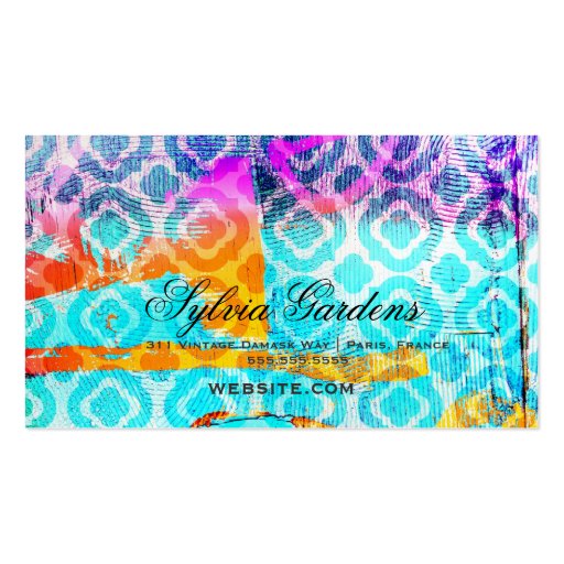 GC Modern Colorful Clover Crown Business Card (back side)
