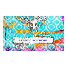 GC Modern Colorful Clover Grunge Wood Business Card Template
