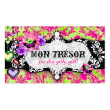 GC | Mon Trésor Hot Pink Lime Business Card Templates