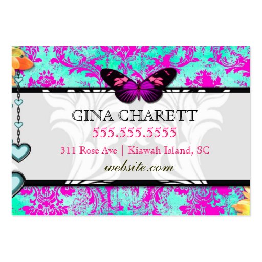 GC Mon Trésor Turquoise Pink Business Card (back side)