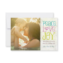 GC | Peace Love and Joy Grungy Linen Personalized Invites