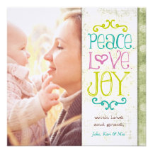 GC | Peace Love Joy Green Dots Custom Invite
