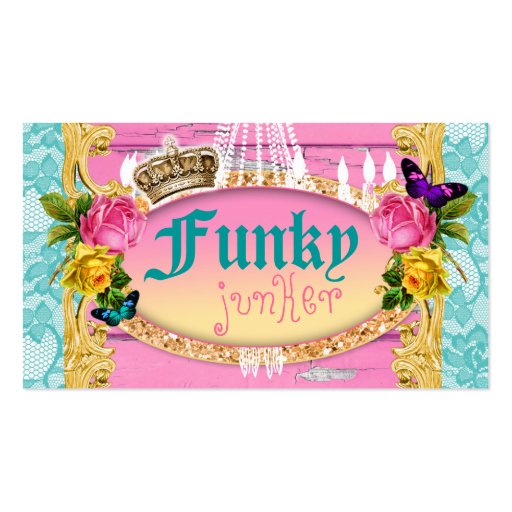 GC Pink Funky Junker Consignment Decor Business Card (front side)