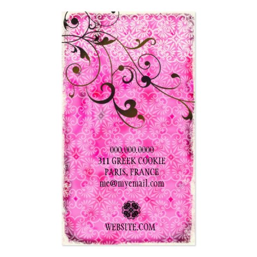 GC Pink Spray Tan Vintage Business Card Template (back side)