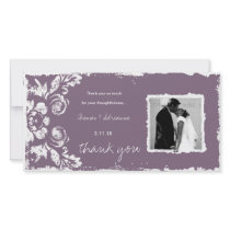 GC | Purple Vintage Damask Thank You photo cards