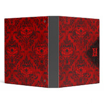 GC | Red Hott Damask Monogram binders by TheGreekCookie GC | Red Hott Damask Monogram binders