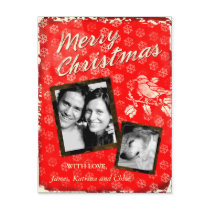 GC | Rustic Merry Christmas Card Add Photo postcards