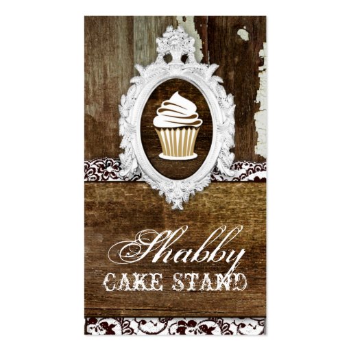 GC Shabby Cake Stand Baroque Frame Business Cards
