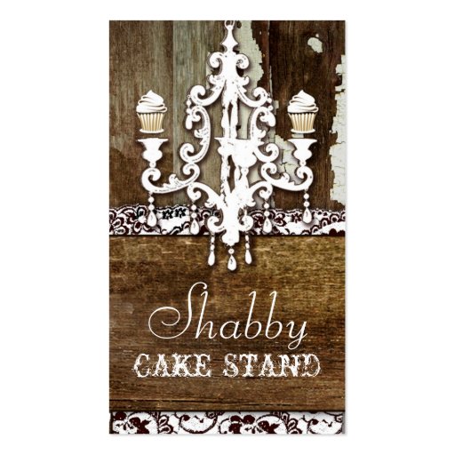 GC Shabby Cake Stand Chandelier Business Card Templates