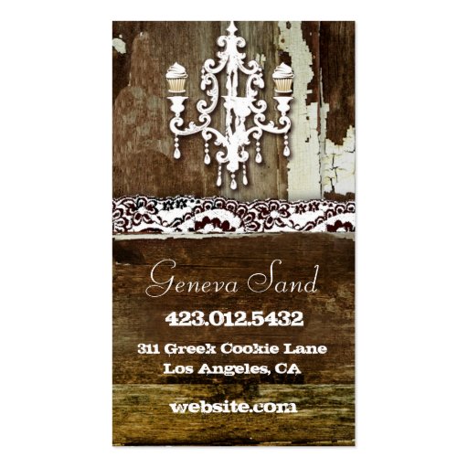 GC Shabby Cake Stand Chandelier Business Card Templates (back side)
