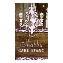 GC Shabby Cake Stand Chandelier Pink business cards