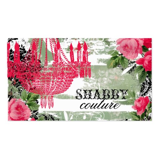 GC Shabby Garden Chandelier Business Card Templates (front side)