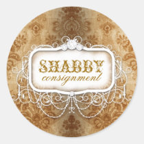 GC Shabby Vintage Gold Damask Sticker stickers