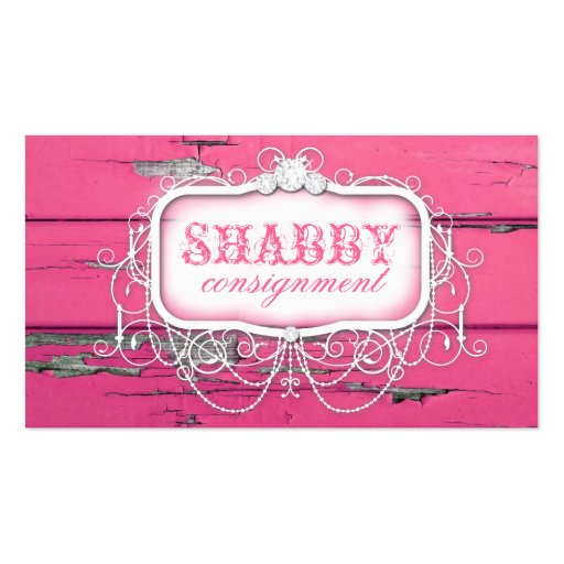 GC Shabby Vintage Pink Wood Business Card Templates (front side)