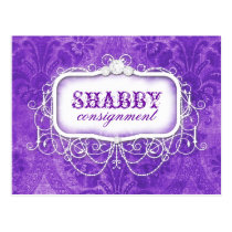 GC Shabby Vintage Purple Postcard postcards