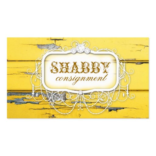 GC Shabby Vintage Yellow Wood Business Card Templates