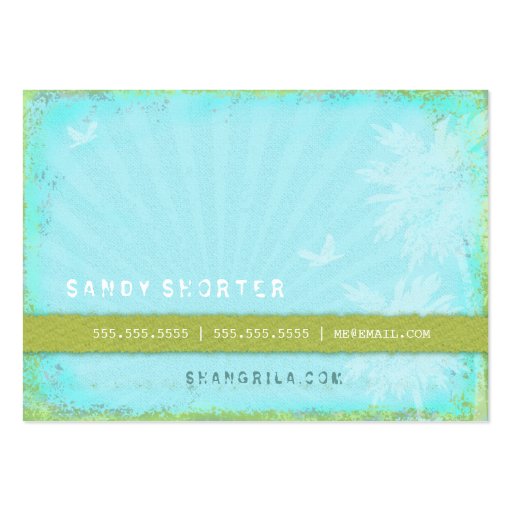 GC | Shangri-La Forever Turquoise Chubby Business Card (back side)