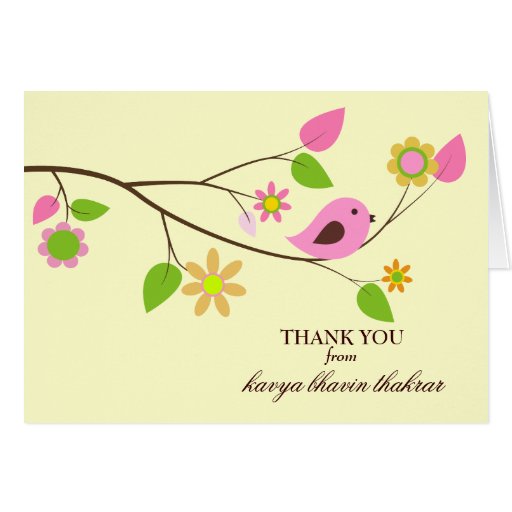 GC Sweet Bird Thank you Card Zazzle