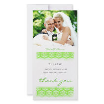 GC | Sweet Green Print Thank You Photo Card Template
