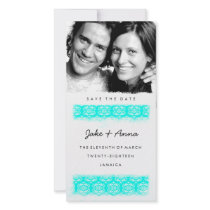 GC | Sweet Turquoise Print Save the Date photo cards