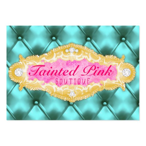 GC Tainted Pink & Aqua Tuft Business Card Template (front side)