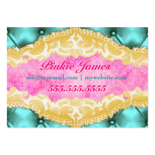GC Tainted Pink & Aqua Tuft Business Card Template (back side)